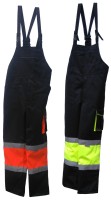 Spodnie robocze ogrodniczki z odblaskami HI-VIZ