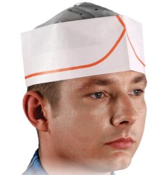 Czapka papierowa furażerka gastronomiczna, kuchenna - opakowanie 100 szt.