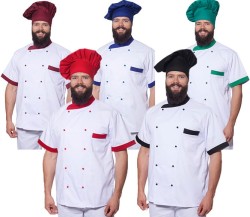 Bluza kucharska dwukolorowa krótki rękaw gastronomiczna