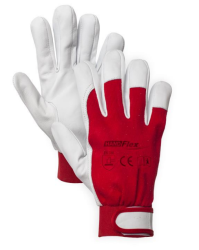 Rękawice HAND FLEX  kozia skóra czerwone