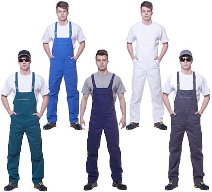 Spodnie robocze ogrodniczki ALL białe - zdjęcie 8