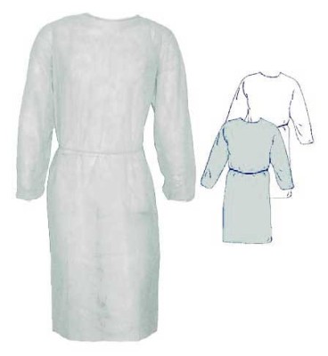 Kitel fartuch jednorazowy biały/zielony - zdjęcie 2