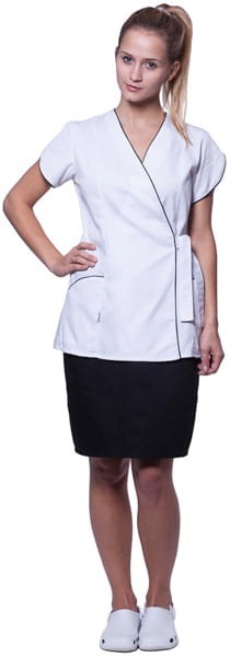 Fartuch elanobawełna  YOKO czarny z białą lam. XL-17305