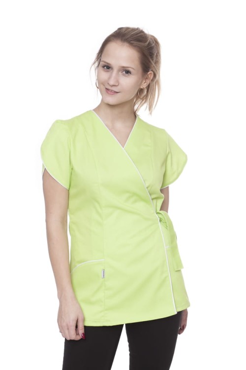 Fartuch elanobawełna  YOKO czarny z białą lam. XL-17308