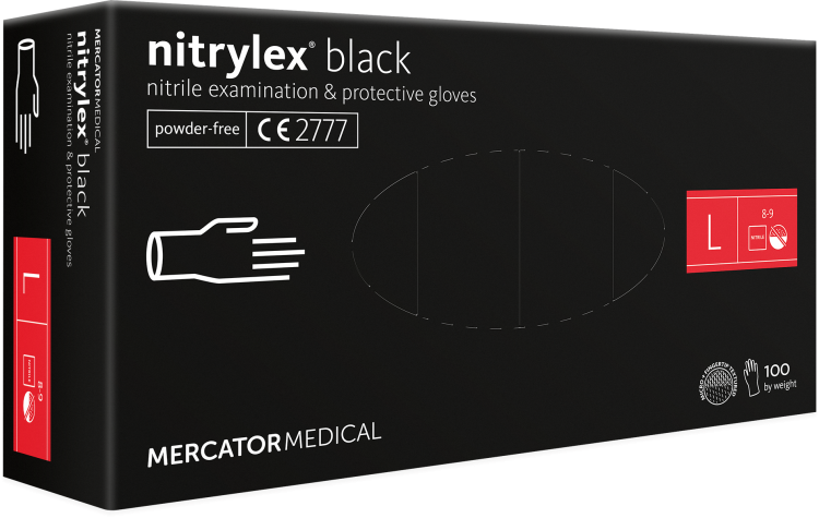 Rękawice nitrylowe MERC BLACK czarne - zdjęcie 10