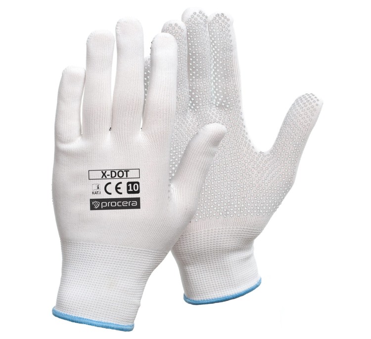 Rękawice robocze poliester nakrapiane X-DOT - zdjęcie 3