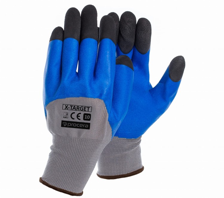 Rękawice robocze powlekane lateksem X-TARGET r.10-10798