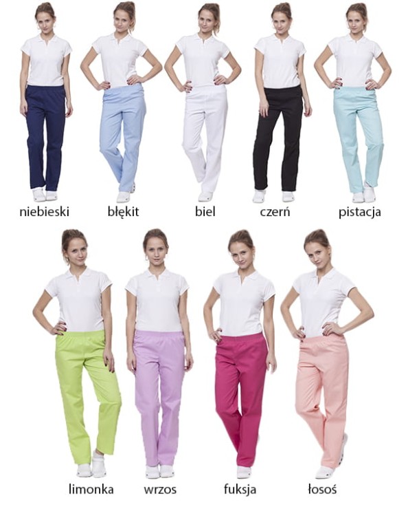 Spodnie medyczno-gastronomiczne damskie białe - zdjęcie 36