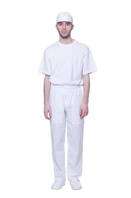 Bawełniane spodnie piekarskie do pasa TM Progress białe - zdjęcie 2