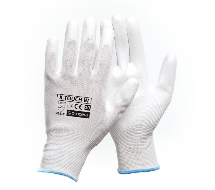 Rękawice robocze X-TOUCH WHITE poliuretan - zdjęcie 4