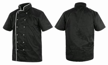 Czarna elegancka bluza kucharska dwurzędowa krótki rękaw CXS Chef