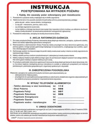 Znak Instr.Post.na Wypadek Pożaru Z-IP1-P-250x350 - zdjęcie 2