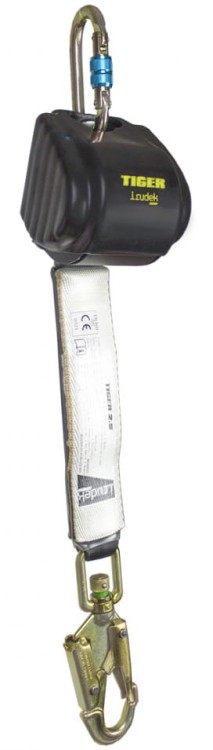 Kompaktowe urządzenie samohamowne z taśmą i krętlikiem Irudek Tiger 2,5 m