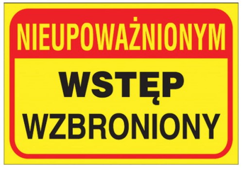 Znak Nieupoważ.Wstęp Wzbroniony Z-TB19-P-250x350