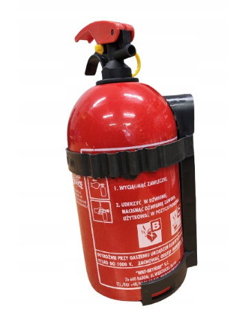 Samochodowa gaśnica proszkowa 1kg BC Gaz-Tech z uchwytem montażowym