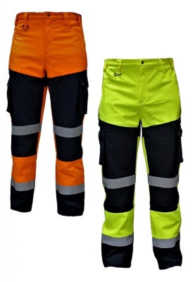 Ostrzegawcze zimowe spodnie Softshell z ociepleniem Silbet Snow Hawk EN 471