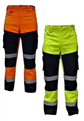 Ostrzegawcze zimowe spodnie Softshell z ociepleniem Silbet Snow Hawk EN 471