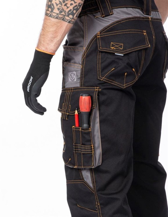 Spodnie robocze ogrodniczki VISION ARDON czarne - zdjęcie 7