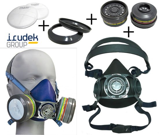 Półmaska Irudek,pochłaniacz ABEK,filtry,pokrywy - zdjęcie 3