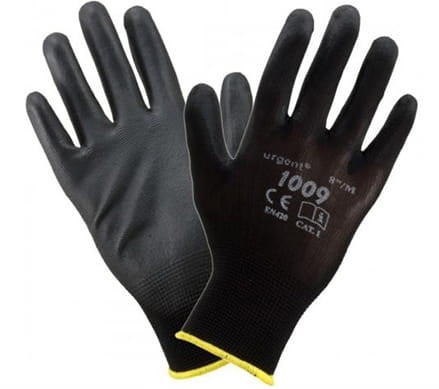Rękawice robocze nylonowe powlekane PU Urgent 1009 czarne - zdjęcie 2