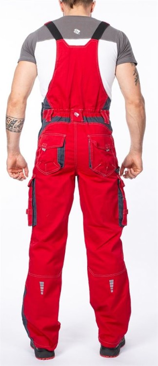 Spodnie robocze ogrodniczki VISION ARDON czerwone - zdjęcie 4