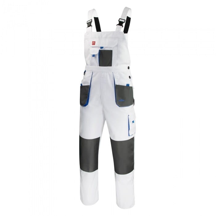 Spodnie robocze ogrodniczki CLASSIC białe