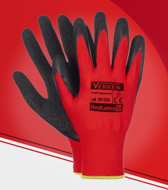 Rękawice robocze powlekane lateksem Verken REDLATEX - zdjęcie 2