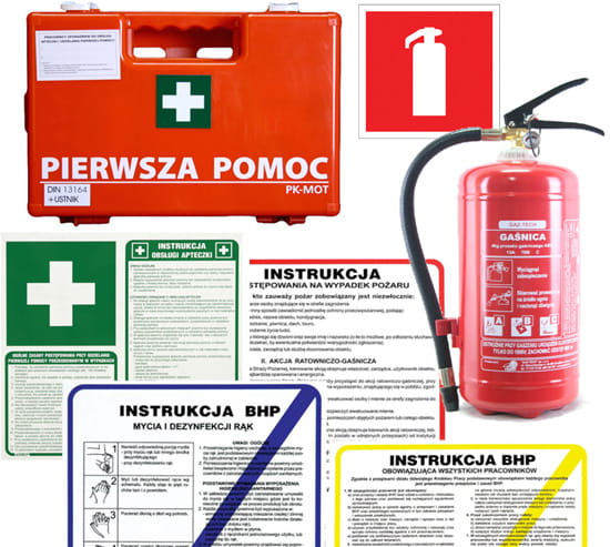 Zestaw średni dla firm Apteczka K10, Gaśnica 4kg, Instrukcje BHP - zdjęcie 9