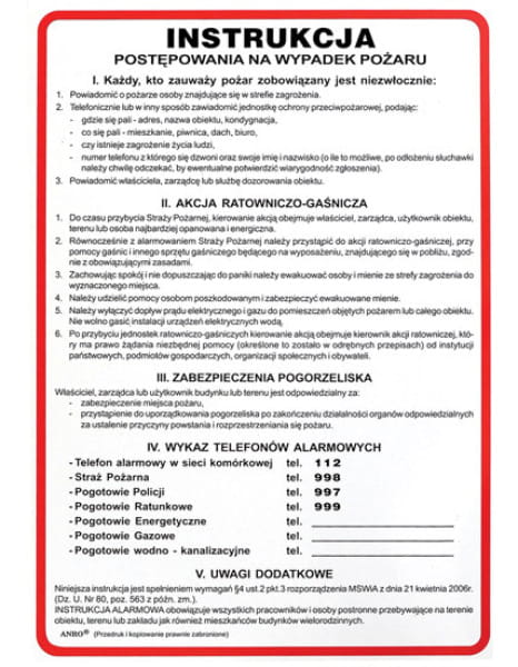 Zestaw średni dla firm Apteczka K10, Gaśnica 4kg, Instrukcje BHP - zdjęcie 15