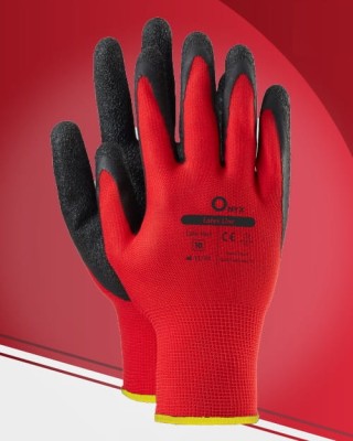 Elastyczne rękawice robocze Onyxlatered z poliestru, powlekane lateksem