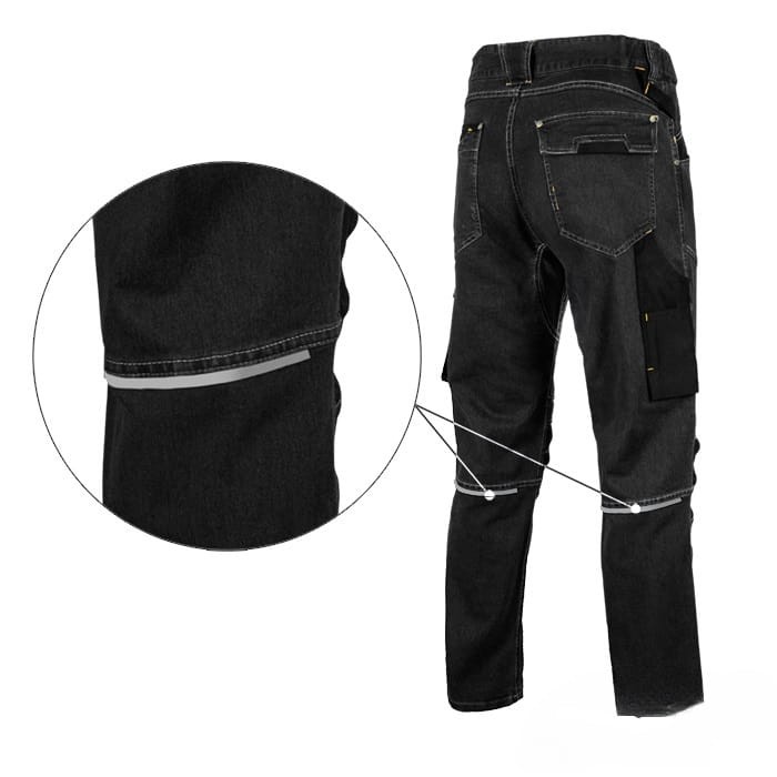 Spodnie robocze Jeans Stretch czarne - wyjątkowy wzór i doskonała funkcjonalność - zdjęcie 4