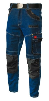 Elastyczne spodnie robocze monterskie Art-Mas Jeans Stretch niebieskie 11 kieszeni