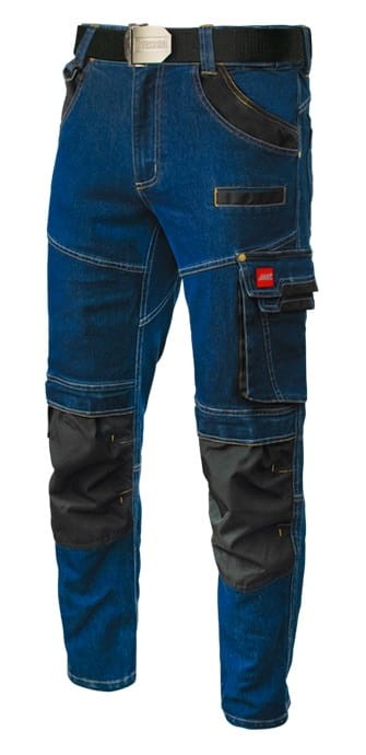 Elastyczne spodnie robocze monterskie Art-Mas Jeans Stretch niebieskie 11 kieszeni