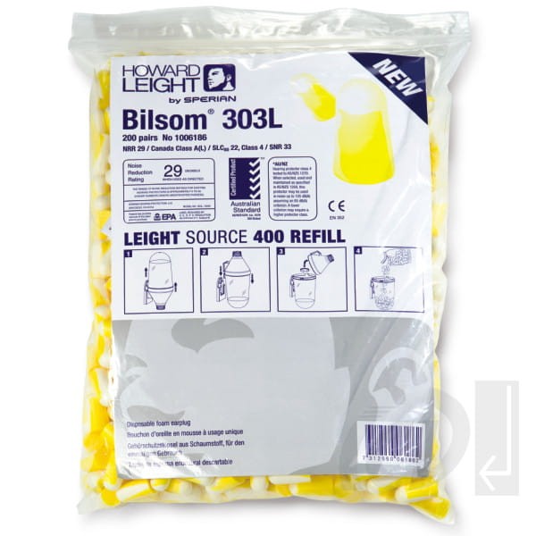 Zatyczki stopery do uszu Howard Leight Bilsom 303L worek 200 par SNR 33dB - zdjęcie 9