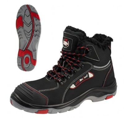 Ocieplane zimowe trzewiki robocze z naturalnego nubuku Art-Mas BTNRED S1
