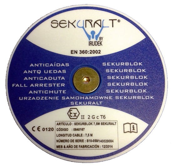 Urządzenie samohamowne ze stalową linką Irudek Sekurblok 7,5m ATEX - zdjęcie 8