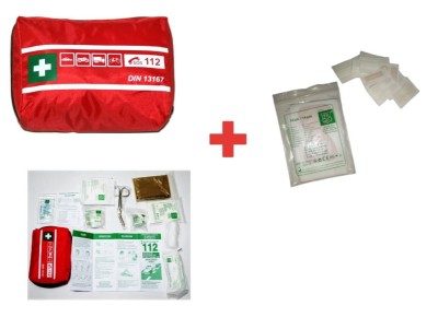 Zestaw Apteczka Moto-Rowerowa TK DIN Mini z Dodatkowym Zestawem 14 Plastrów - Idealny dla Aktywnych Osób