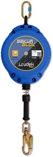 IRUDEK Urządzenie Przeciwupadkowe Samohamowne Sekurblok 15m (bączek) z Hamulcem Mechanicznym i Certyfikacją ATEX