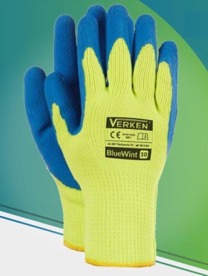 Rękawice ocieplane robocze BLUE WINT z powleczeniem lateksowym r.10 - zdjęcie 2