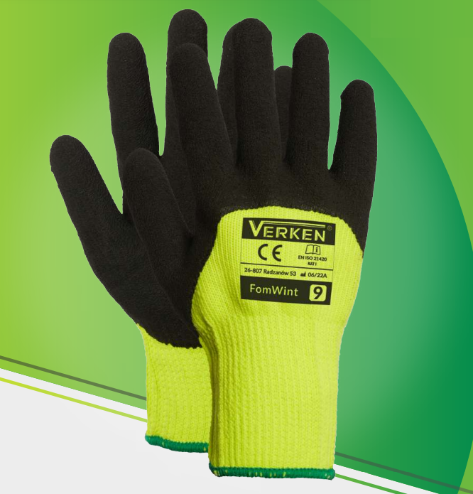 Rękawice robocze ocieplane FomWint - Lateksowe, Odporne na Ścieranie i Wysoką Wilgotność r.10 - zdjęcie 2