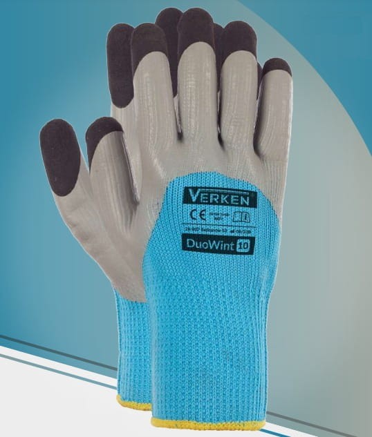 Rękawice robocze ocieplane z powleczeniem lateksowym DuoWint r.10 - zdjęcie 2