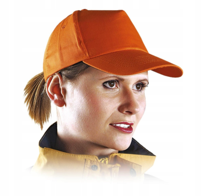 Czapka z Daszkiem Drelichowa Regulowana - Uniwersalny Model Unisex pomarańczowa