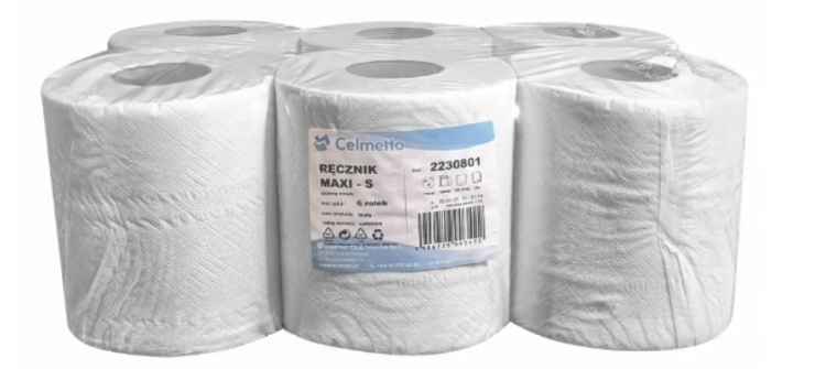 Ręcznik MAXI papierowy, Biały, Wysoka Chłonność, Celuloza, 1 rolka - zdjęcie 2