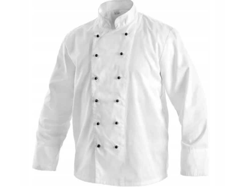 Bluza kucharska Radim 100% bawełna – dwurzędowa, biała, certyfikat OEKO-TEX®