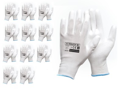 Rękawice robocze X-TOUCH WHITE poliuretan - zdjęcie 2