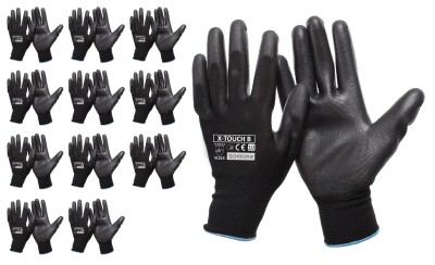 Rękawice robocze X-TOUCH BLACK poliuretan - zdjęcie 2
