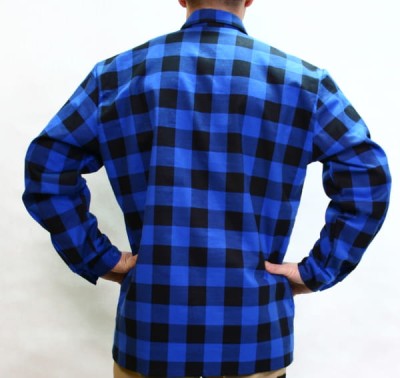 Koszula flanelowa niebieska - zdjęcie 2