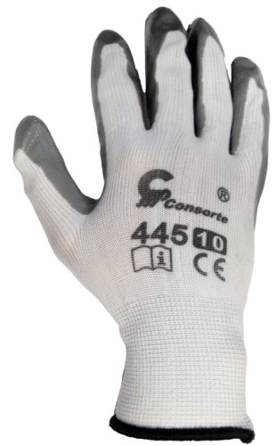Rękawice robocze CONS 445 nitrylowa szara-2435