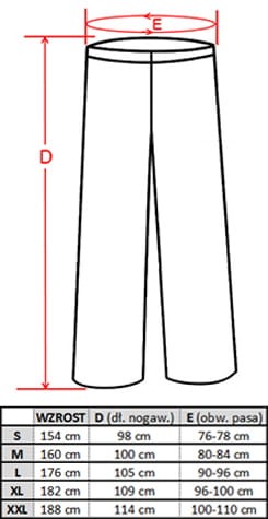 Elastyczne spodnie medyczne i gastronomiczne na gumkę TM Progress z 3 kieszeniami - zdjęcie 2